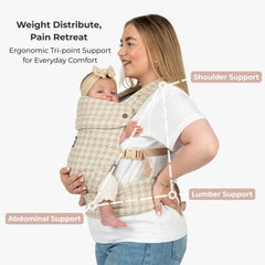 Beige Houndstooth — ergonomic tri-point support