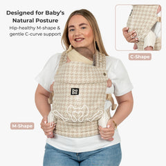 Beige Houndstooth — designed for baby's natural posture